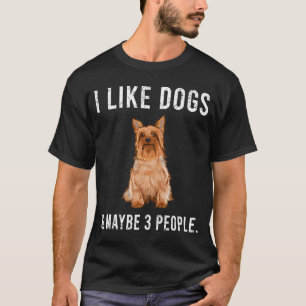 Camiseta Eu Gosto De Cachorros Silky Terrier E Talvez 3 Pes