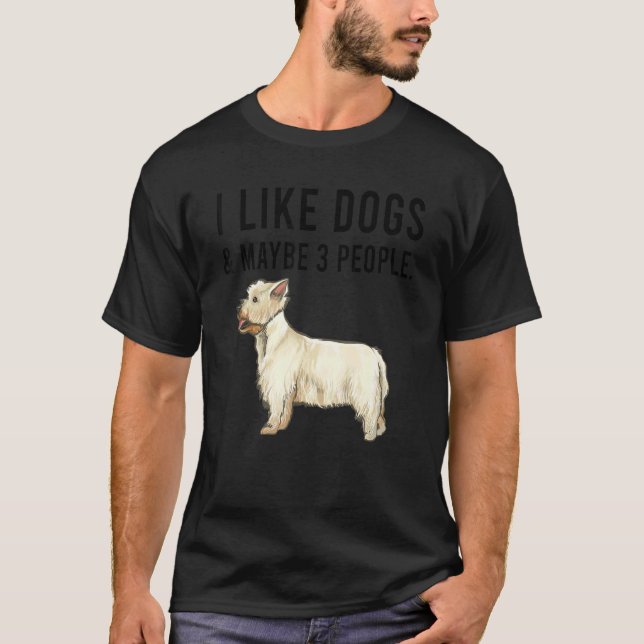 Camiseta Eu Gosto De Cães Brancos Da Terra Oeste E Talvez (Frente)