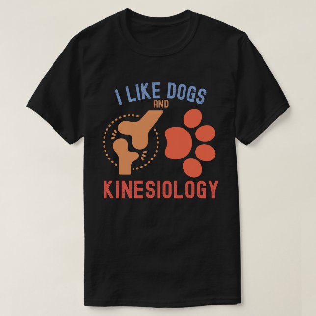 Camiseta Eu Gosto de Cães e Cinesiologia (Frente do Design)