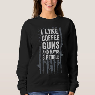 Camiseta Eu Gosto de Café Armas E Talvez 3 Pessoas Bandeira