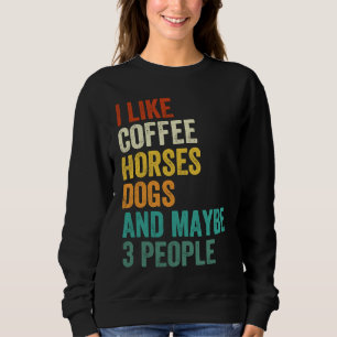 Camiseta Eu Gosto de Café Cavalos Cães E Talvez 3 Pessoas