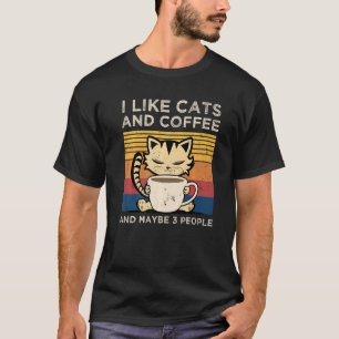 Camiseta Eu Gosto de Café e Gato E Talvez 3 Pessoas Carinho