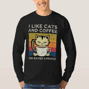 Camiseta Eu Gosto De Café E Gato E Talvez 3 Pessoas De Pet