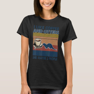 Camiseta Eu Gosto de Café E Lontras E Talvez 3 Pessoas Boni