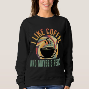 Camiseta eu gosto de café e talvez 3 pessoas de estilo retr