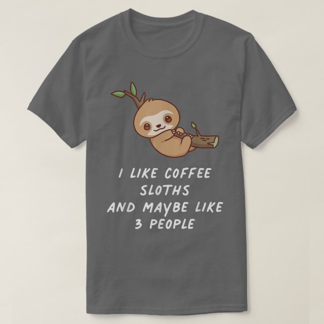 Camiseta Eu Gosto De Café E Talvez 3 Pessoas Kawaii Aes (Frente do Design)