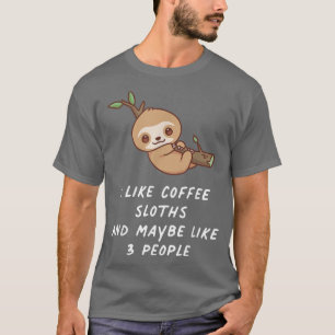 Camiseta Eu Gosto De Café E Talvez 3 Pessoas Kawaii Aes