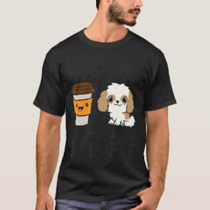 Camiseta Eu Gosto De Café Meu Cachorro Shih Tzu E Talvez Co
