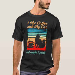 Camiseta Eu Gosto De Café Meu Gato E Talvez 3 Gatos De Pess