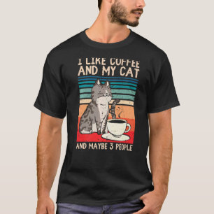 Camiseta Eu Gosto De Café Meu Gato E Talvez 3 Pessoas