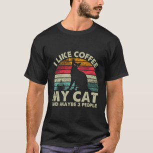 Camiseta Eu Gosto De Café Meu Gato E Talvez 3 Pessoas