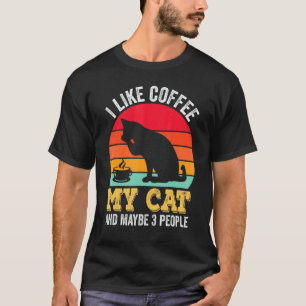 Camiseta Eu Gosto de Café Meu Gato E Talvez 3 Pessoas  Gato