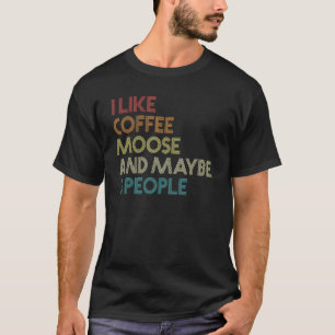 Camiseta Eu Gosto De Café Moose E Talvez 3 Pessoas De Ret V