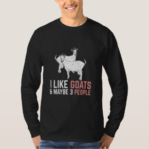 Camiseta Eu Gosto De Caprinos E Talvez 3 Pessoas De Caprino