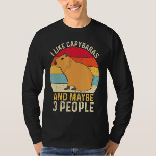 Camiseta Eu Gosto De Capybaras E Talvez 3 Pessoas Capibara 