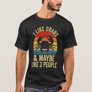 Camiseta Eu gosto de caranguejos e talvez três caranguejos 