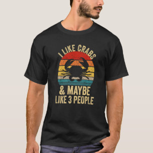 Camiseta Eu gosto de caranguejos e talvez três caranguejos