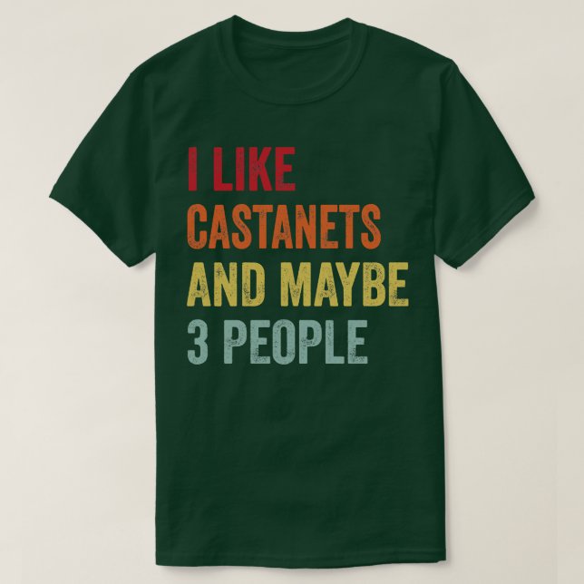 Camiseta Eu Gosto De Castanets Talvez 3 Pessoas (Frente do Design)