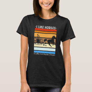 Camiseta Eu Gosto de Cavalos e Café e Talvez 3 Pessoas Cav