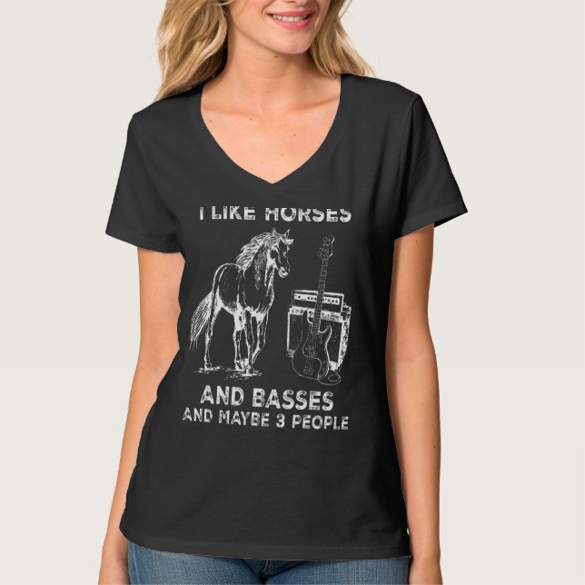 Camiseta Eu Gosto De Cavalos E Talvez 3 Pessoas De Cavalo (Frente)