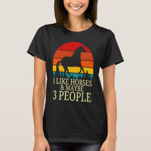 Camiseta Eu Gosto de Cavalos E Talvez Goste de 3 Pessoas Fa