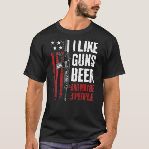 Camiseta Eu Gosto De Cerveja De Armas E Talvez 3 Pessoas De