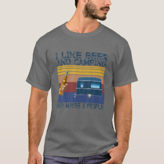 Camiseta Eu Gosto De Cerveja E Acampamento E Talvez Três Be
