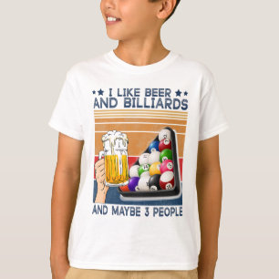 Camiseta Eu Gosto De Cerveja E Bilhar E Talvez 3 Pessoas Bi