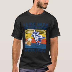 Camiseta Eu Gosto De Cerveja E Corrida De Cavalo E Talvez 3