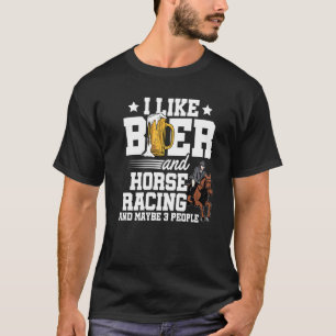 Camiseta Eu Gosto De Cerveja E Corrida De Cavalo E Talvez 3