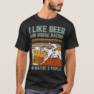 Camiseta Eu Gosto De Cerveja E Corrida De Cavalo E Talvez 3