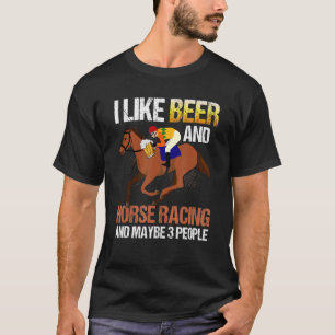 Camiseta Eu Gosto De Cerveja E Corrida De Cavalo E Talvez 3