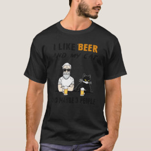Camiseta Eu Gosto de Cerveja E do Meu Gato E Talvez 3 Pesso
