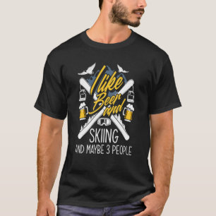 Camiseta Eu Gosto de Cerveja e Esqui e Talvez 3 Pessoas E