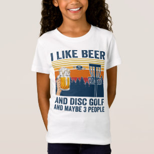 Camiseta eu gosto de cerveja e golfe de disco e talvez três