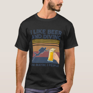 Camiseta Eu Gosto De Cerveja E Mergulho E Talvez 3 Pessoas 