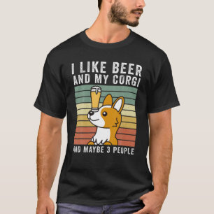 Camiseta Eu Gosto De Cerveja E Meu Cachorro De Vintagem.