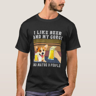 Camiseta Eu Gosto De Cerveja E Meu Corgi E Talvez Três Pes