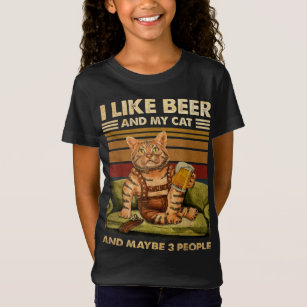 Camiseta Eu Gosto De Cerveja E Meu Gato E Talvez 3 Pessoas 
