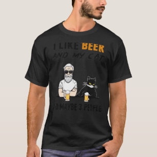 Camiseta Eu Gosto De Cerveja E Meu Gato E Talvez 3 Pessoas