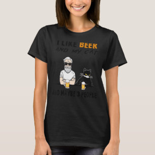 Camiseta Eu Gosto De Cerveja E Meu Gato E Talvez 3 Pessoas
