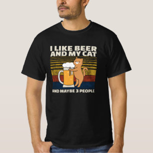 Camiseta Eu Gosto De Cerveja E Meu Gato E Talvez 3 Pessoas