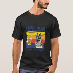 Camiseta Eu Gosto De Cerveja E Meu German shepherd E Talvez