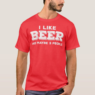 Camiseta Eu gosto de cerveja e talvez três Pessoas