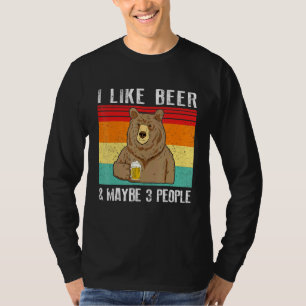 Camiseta Eu Gosto De Cerveja E Talvez Três Pessoas De Urso
