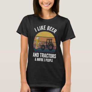 Camiseta Eu Gosto de Cerveja e Tratores e Talvez 3 Pessoas
