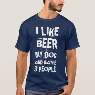 Camiseta Eu Gosto De Cerveja Meu Cachorro E Talvez 3 Pessoa