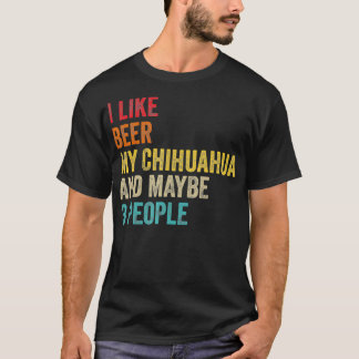 Camiseta Eu Gosto De Cerveja Meu Chihuahua Talvez 3 Cachorr