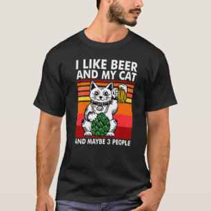 Camiseta Eu Gosto De Cerveja Meu Gato E Talvez 3 Pessoas De