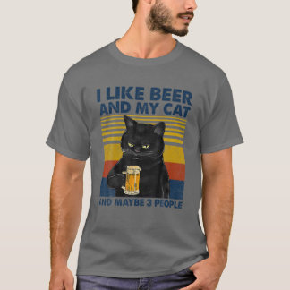 Camiseta Eu Gosto De Cerveja Meu Gato E Talvez 3 Pessoas En